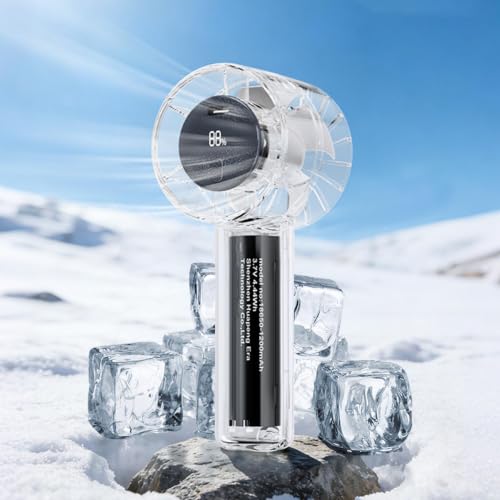 Ventilador de mano mini pantalla digital para combatir el calor 6