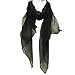 Wrapables Solid Color 100% Silk Long Scarf, Black,One Size
