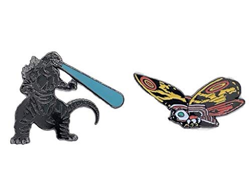 Godzilla Monster Classic Logo Metal Enamel Pin Godzilla and Mothra Kaiju Godzilla 65th Exclusive Pin Set