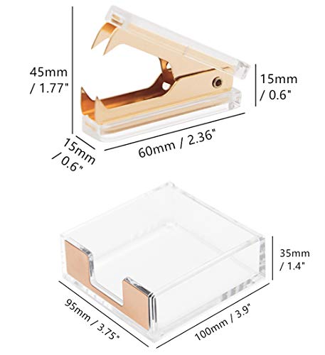 Suporte de cubo de acrílico transparente em ouro rosa autoadesivo | Conjunto de removedores de gramp