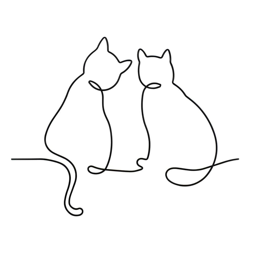 CTRLZS Metal Cat-Wall Decor, Cat-Wall Art, Metal Wall Art, Minimalist Room & Living Room Wall Decor