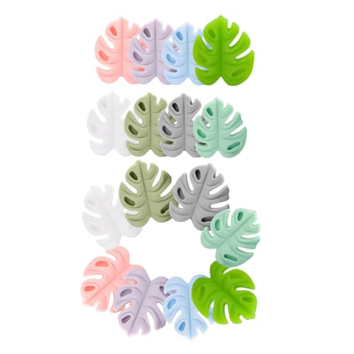 KONTONTY Silicone Knitting Needle Protectors 16pcs Leaf Shape Nonslip Caps Prevent Essential Knitting Tools