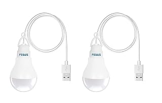 FEDUS Pack of 2 USB Bulb for Power Bank, Mini Portable USB Night led Light for Power Bank, Mobile Lamp/LED- White