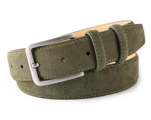 Image of Men's Belt Casual Genuine Leather Suede Belts for Men 1 3 /8 inch Wide Elegant Golf Dress Belt