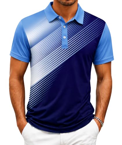 Image of ZITY Mens Golf Shirt Short Sleeve Athletic Casual Work Collared Polo Tshirt
