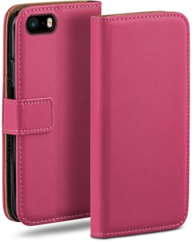 Housse de protection pour iPhone 5S rose avec fente de rangement pour les sorties