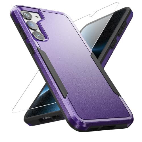 Warsia for Samsung Galaxy S23 Plus Case with HD Screen Protector, Purple