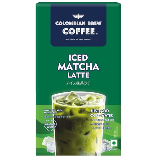 Image of Colombian Brew Iced Matcha Latte Premix | Instant Japanese Matcha Green Tea Latte | 3 Sachets x 20g (60g) | Creamy Cafe Style Iced Matcha Drink
