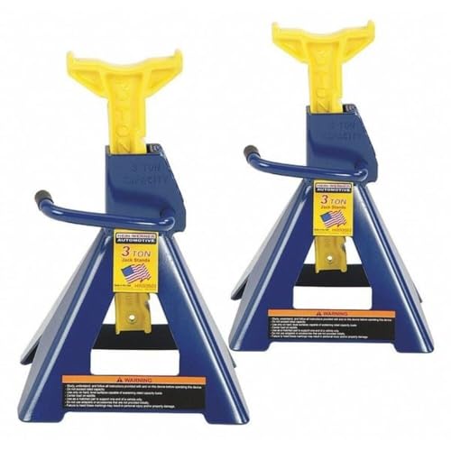 Hein-Werner HW93503 Blue/Yellow Jack Stand - 3 Ton Capacity