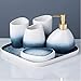 Accessori da bagno Set Accessori da bagno in ceramica a 6 pezzi Set di accessori da bagno in ceramica comprende un distributore di sapone, porta sapone per bar, bicchiere, spazzolino da denti e vassoi
