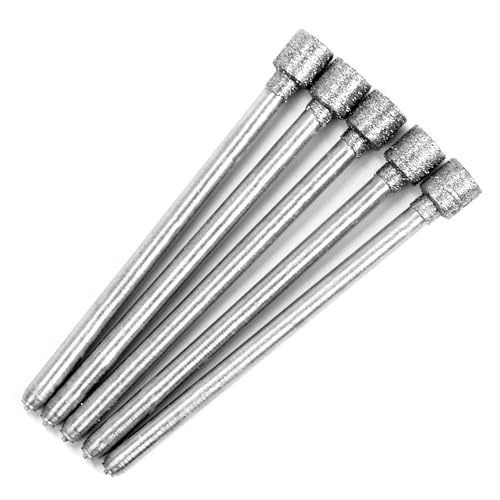 Set 5 fresas diamantadas cabeza cilíndrica 4 mm diámetro miniatura 1
