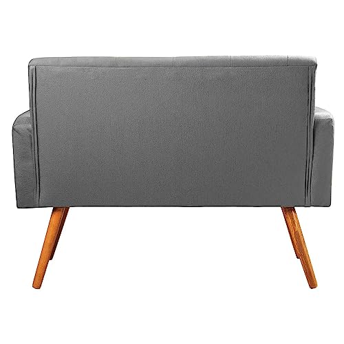 Sofá Namoradeira 2 Lugares Sabrina Veludo Cinza Chumbo - Speciale Home