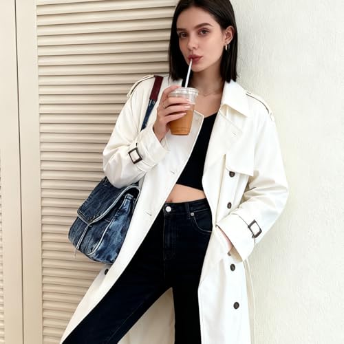 Bolso Tote Denim Casual Retro Azul miniatura 3