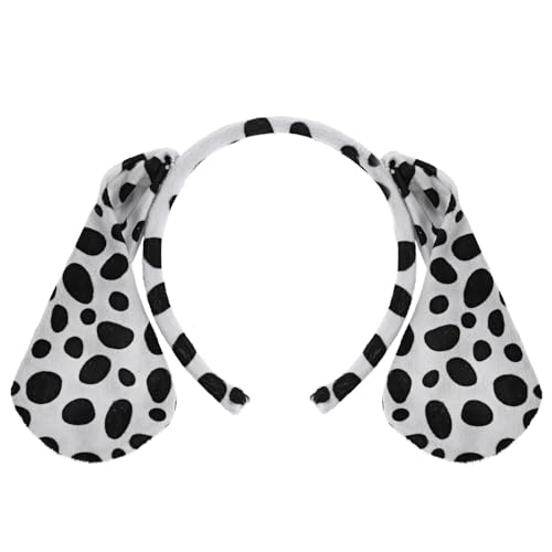 WLLHYF Diadema con orejas de perro, diseño de dibujos animados dálmatas, diadema de animales, disfraz de Navidad, accesorios de fiesta de cosplay, accesorio para cachorros para mujeres y niñas