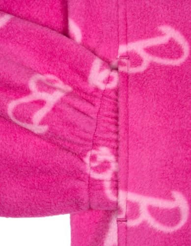 Barbie Little Girls' Fleece Zip-Up Jacket Two Tone Pink 4 - image 2