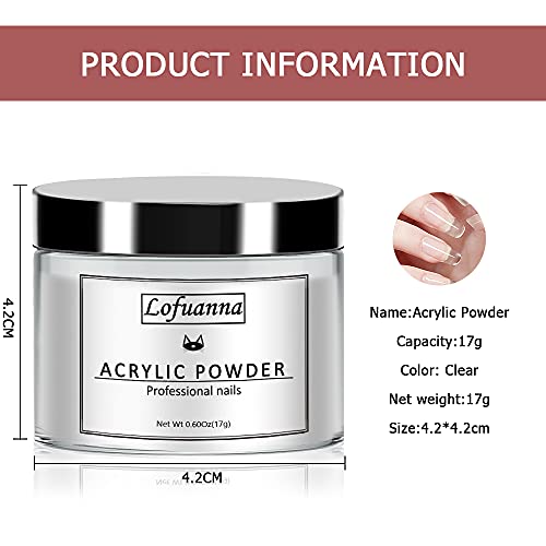 Lofuanna LOFUANNA-A1 17G Professional Clear Acrylic Powder Salon Quality,Acrylic Nail Powder thumb #1