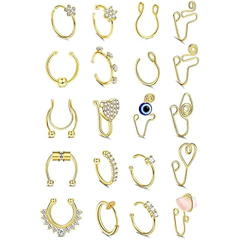 Adramata Piercing Nariz Falso Anillos en la Nariz Aro Cover