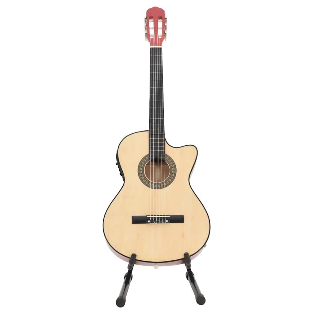 Westerngitarre 4/4 39 Zoll Akustikgitarre Set mit Cutaway, 4-Band Equalizer, 6 Saiten, Tasche, Ständer & Zubehör für Anfänger