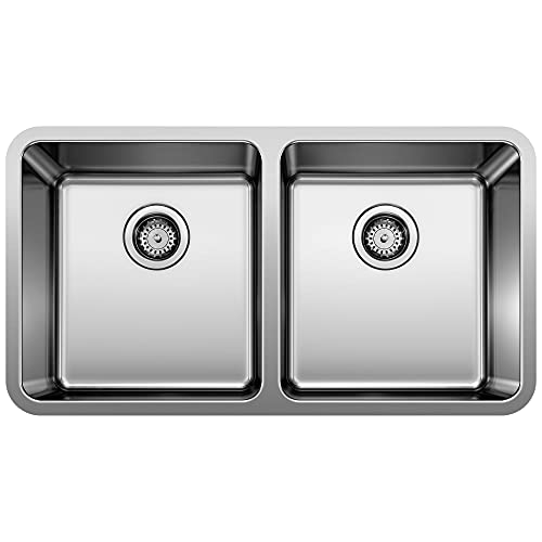 BLANCO, Stainless Steel 442768 FORMERA 50/50 Double Bowl Undermount Kitchen Sink, 33" X 18" by BLANCO - Used condition - US$120.61