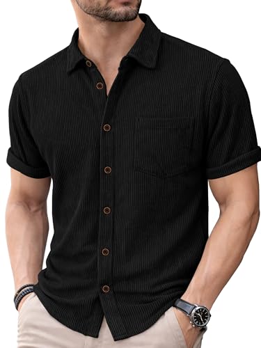 Image of Noble Monk Men's Polyester Regular Fit Solid Casual Shirt |Half Sleeve | |Stylish Shirt