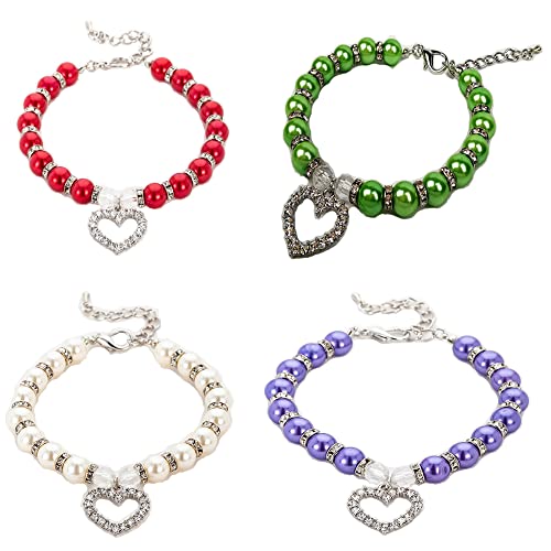 LtuzPet Collar ajustable de perlas Cover