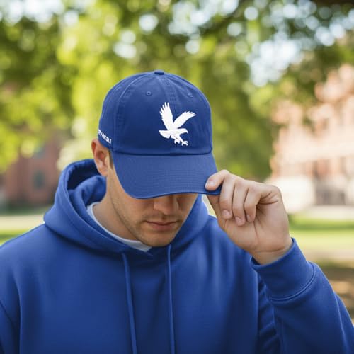 Gorra bordada universitaria ajustable color azul miniatura 5