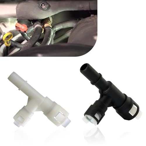 gunroil 2 Pack Car Heater Inlet Hose Joint, Three-way Design, Vehicle Cooling Water Pipe Connector, Compatible with Select Cadillac Chevrolet GMC OEM #15055343 15055342 (Black & White)