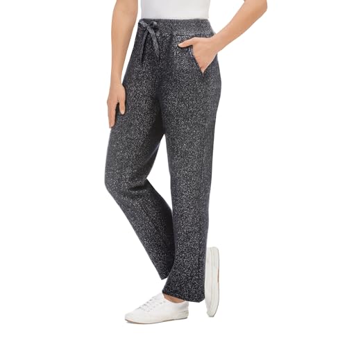 Collections Etc Cozy Heathered Knit Pull-On Drawstring Pants