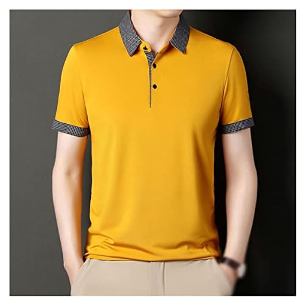 CHUNYU Casual Pikétröja Tunn stil Gratis strykning Cool Feeling T-shirt Topp herrkläder (Color : Blue,White, Size : M)