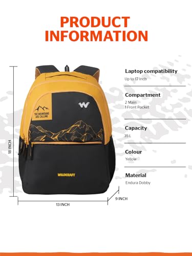 Image of Wildcraft Outlander 35 Laptop Backpack Bag for Man & Women,35L Ideal bags for men Office use /School /College Boys and Girls, 2 Compartment Bag,