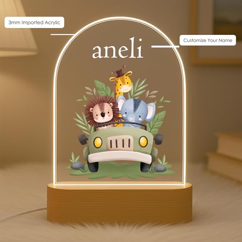 Image of PRINT BHARAT Acrylic Customized Name LED Lamp Personalized Night Light with Name Custom Gift for Birthday Anniversary Home Decor for Men Birthday Kids Friend Return Gift Kids (Oval Big Lamp)