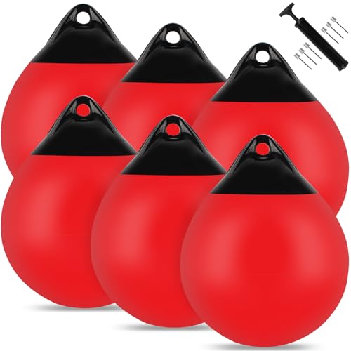 Boat Mooring Buoy15 inch 6 Pack, Round Boat Fenders Ball Boat Buoy Ball,Inflatable Boat Fenders Dock Bumper Ball Anchor Buoy Suitable for Yachts Marin