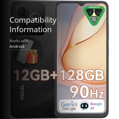 OSCAL Flat 2 12(4+8)+128GB Black Android Phone の商品画像 2