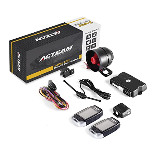 Acteam 2 Way Car Security With Remote Start Car Alarm System With Big Lcd Display Remote Starter Turbo Timer Mode Shock Warning 1500M Long Remote Range Dc12V thumb #7