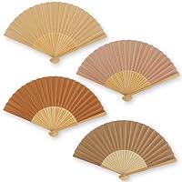 Lot De 4 Éventails En Bois Pastel - Parfait Pour Été, Plage, Mariage & Carnaval - 21cm Fermé