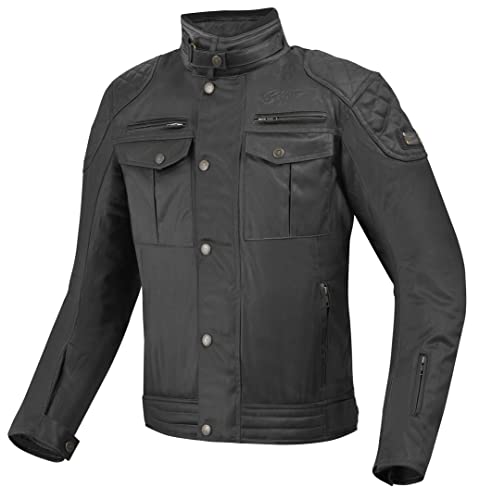 Bogotto Barton wasserdichte Motorrad Wachsjacke, schwarz, L