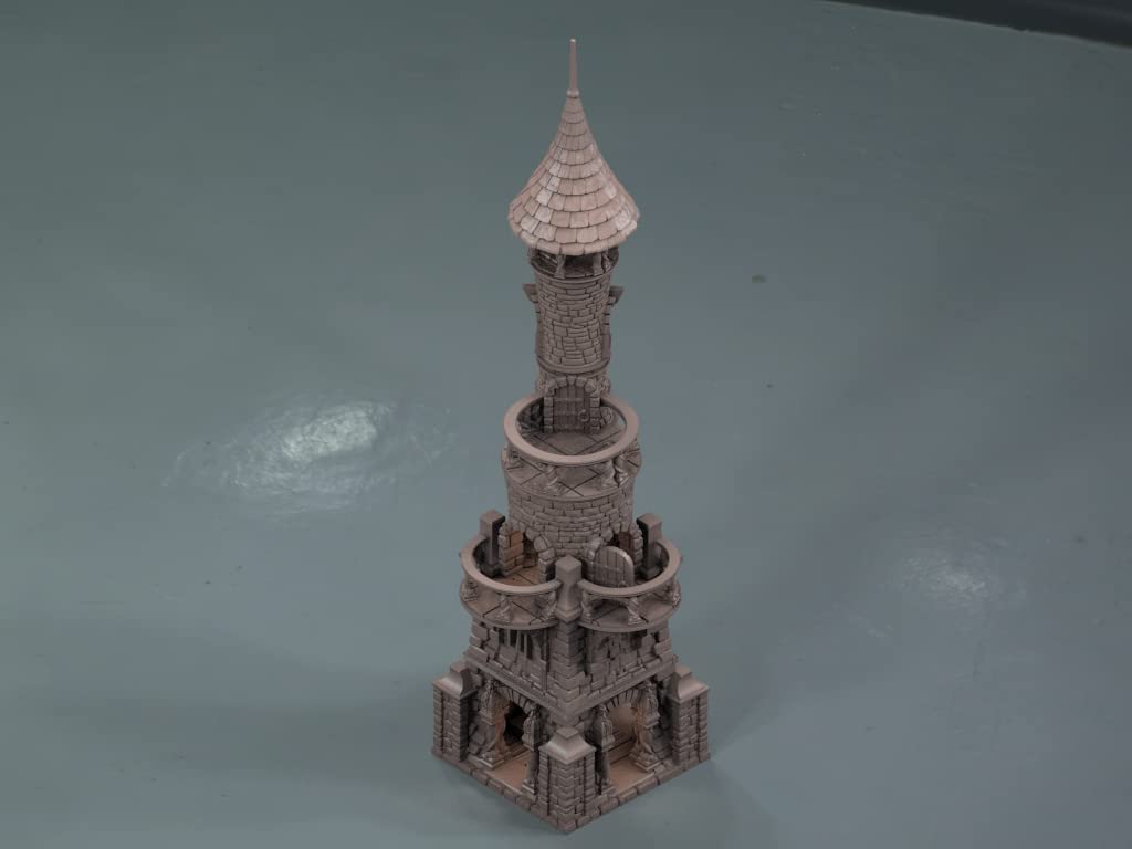 QP3D - Casa Raven Torre - Fantasy Building Piano Palcoscenico per Tavolo e RPG 28-32mm Miniatura Wargame Props DnD D & D, 3D Stampato e Verniciabile