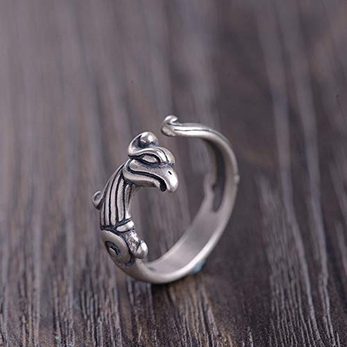 Bague ajustable en argent S925 style rétro chic pour femme éclat éternel