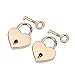 HEEPDD Cadenas Coeur, 2pcs Mini Serrure en Forme De Coeur avec Hauteur De Clés Poli Or Rose Serrures en Métal pour Bagage à Main Journal Boîte à Bijoux Livre 1,18 X 1,53 X 0,23 Pouces
