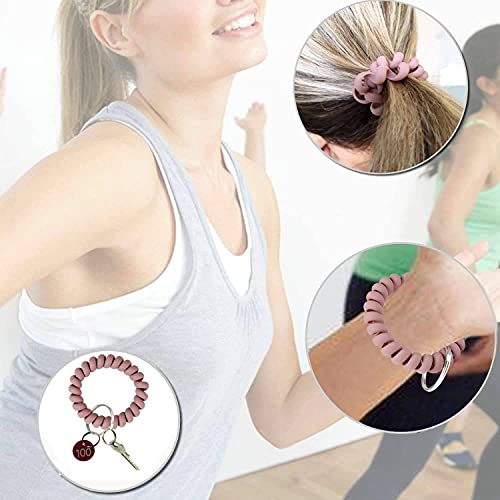 Image of BIHRTC Wrist Key Chain Spring Flexible Spiral Wrist Coil Sauna Keychain