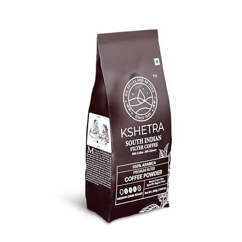 Image of Kshetra South Indian Filter Coffee 200gm pouch | 80% Coffee: 20% Chicory | 100% Arabica Coffee Powder | Made with Italian craft roasting |