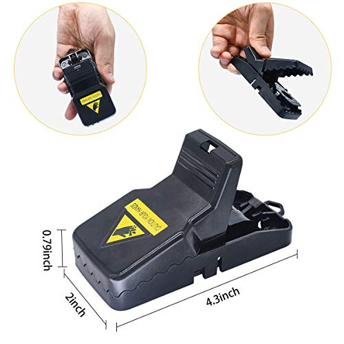 LESNIC Mouse Trap 4 Pack Recyclable, Best Reusable Mouse Traps That Work, Mice Traps Snap & Indoor Trap with Detachable Bait Cup, Very Effective & Safe Better Mouse Catcher