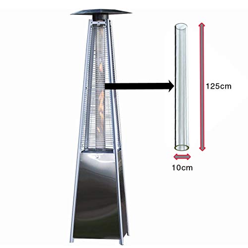 Flame Pyramid Patio Heater Replacement Glass Tube 125cm x 10cm