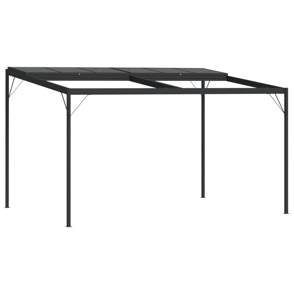 Pawilon ogrodowy, antracyt, 4 x 3 x 2,5 m, aluminium i stal, ze stabilnym dachem, na taras, balkon i imprezę w ogrodzie, idealny na grillowanie, wesele, festiwal i wydarzenie