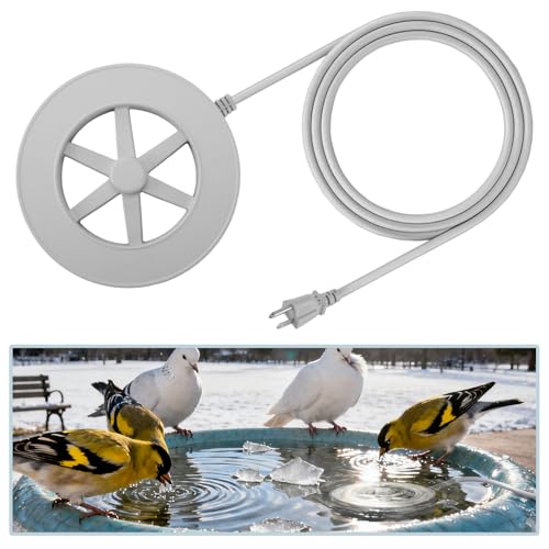 Alphatool 70W Bird Bath Heater for Outdoors in Winter - 77~ 109 Thermostatic Control Heated Birdbath Deicer with Auto Shut Off Chicken Livestock Water Heater