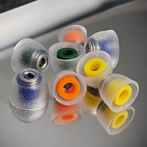 Image of TANGZU Tang Sancai Noble Earbud Tips, Replaceable Liquid Silicone Medical Grade Hypoallergic Eartips, Stainless Steel IEM Ear Plugs, Optional XS /S /M /L Size for in Ear Monitors (L- 1 Pair)