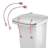 Jayour 2-Pack Trash Can Lid Lock: Rubber Coated Unbreakable Steel Design for Maximum Security Trash Can Locks for Animals | Trash Bin Lock for All Outdoor Bins