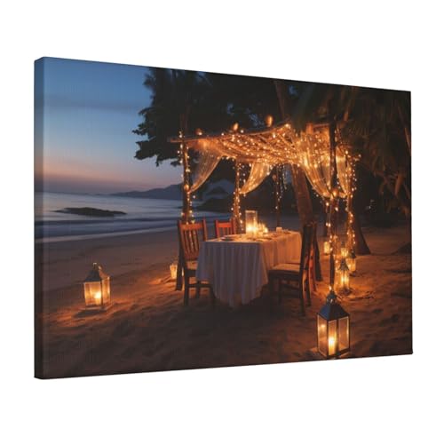 Peinture murale décorative plage et dîner affiche salon chambre 30x45 cm