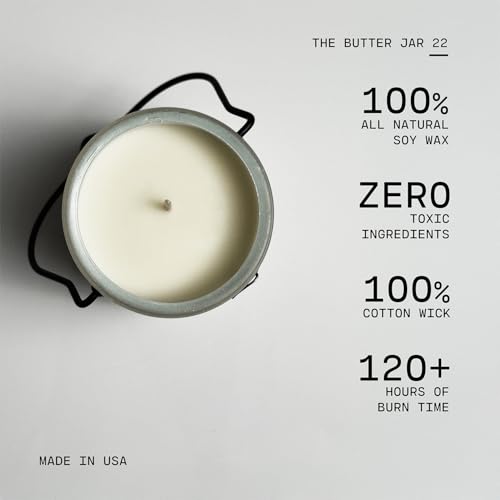 Milkhouse Candle Company Barn Dance Soy Candle - Bergamot | Patchouli Leaves | Sandalwood Scented - 22 oz Butter Jar with Lid, 120+ Hour Burn Time, Made in the USA - Thumbnail 5