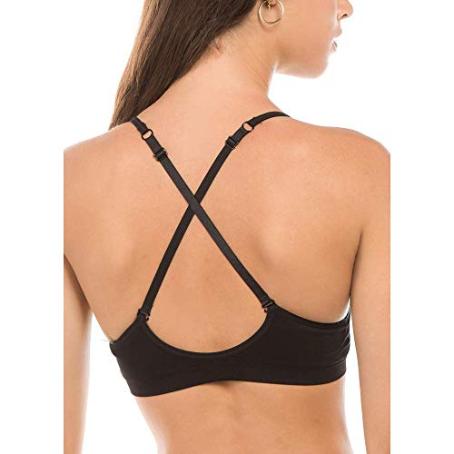 Anemone Basic V-Neck Seamless Bralette Black - Thumbnail 3